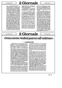 Senza norme risultati paurosi sull`embrione