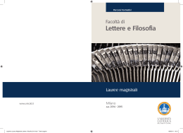 opuscolo Laurea Magistrale Lettere e filosofia 2014.indd