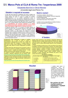 Diapositiva 1 - CLA - Università degli Studi Roma Tre