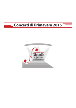 Opuscolo Concerti di Primavera 2015