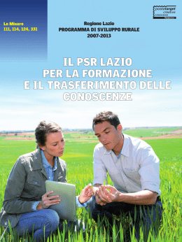 Opuscolo PSR Il PSR Lazio per la formazione e il