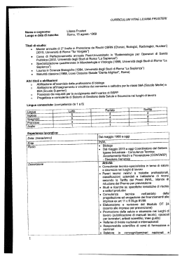 Curriculum vitae - Ordine Nazionale dei Biologi