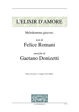 L`elisir d`amore - Libretti d`opera italiani