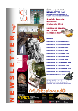 Newsletter Speciale Raccolte n. 6 - Universit&agrave; degli Studi di Firenze