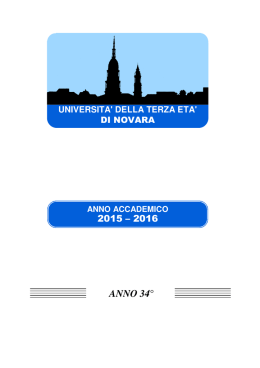 Opuscolo - Università della Terza Età di Novara