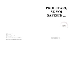 &ldquo;Proletari, se voi sapeste&hellip;&rdquo; opuscolo da scaricare