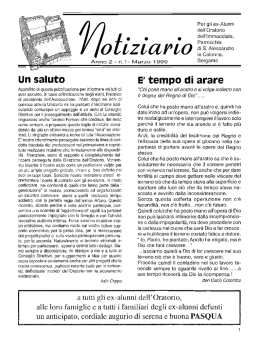 Anno II - n. 1 Marzo 1999 - Oratorio dell`Immacolata Bergamo