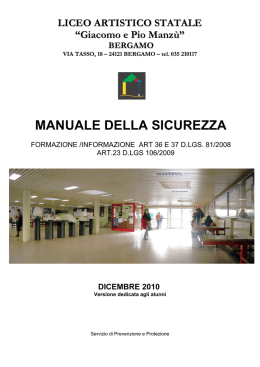 l`opuscolo sicurezza per gli studenti