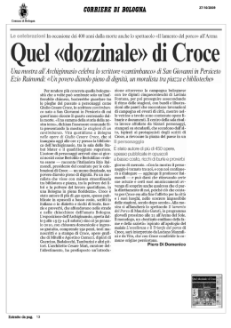 Quel &laquo;dozzinale&raquo; di Croce - Biblioteca dell`Archiginnasio