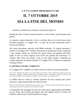 il 7 ottobre 2015 sia la fine del mondo