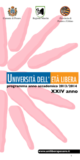 Unilibera Programma 2013 2014 - Universita` dell`eta` libera