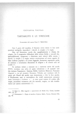 Tartarotti e le streghe - Accademia Roveretana degli Agiati
