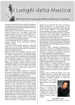 Scarica l`opuscolo - Associazione Musicale Internazionale Arturo