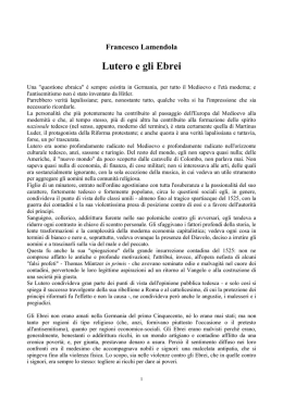 Lutero e gli Ebrei - Società di Cultura e Storia Militare