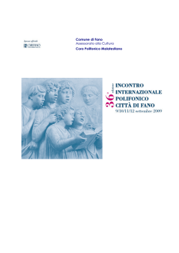 opuscolo di sala - Incontro Internazionale Polifonico