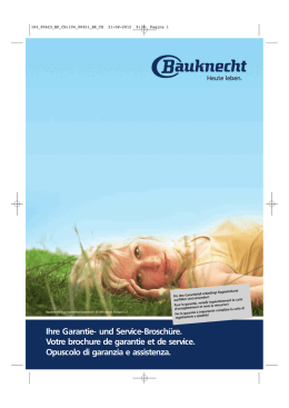 Ihre Garantie- und Service-Brosch&uuml;re. Votre brochure