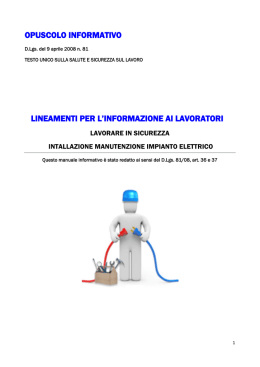 opuscolo elettricisti - Milano Sicurezza sul Lavoro