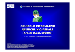 Opuscolo Informativo sui rischi in ospedale