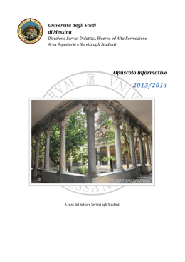 Opuscolo informativo 2013/2014 - Universit&agrave; degli Studi di Messina