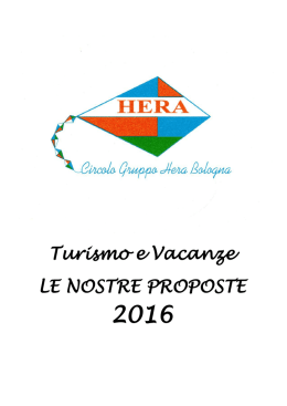 Opuscolo del turismo 2016