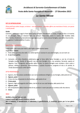 Opuscolo per la Festa della Santa Famiglia