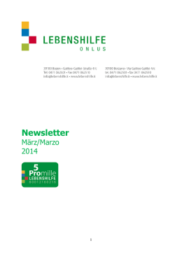 Newsletter - Lebenshilfe S&uuml;dtirol