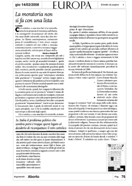 La moratoria non si fa con una lista