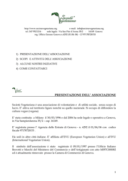 Presentazione di Societ&agrave; Vegetariana