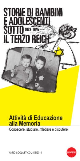 Opuscolo Attivit&agrave; di Educazione alla Memoria a.s.