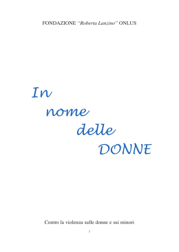 In nome delle DONNE - fondazione roberta lanzino