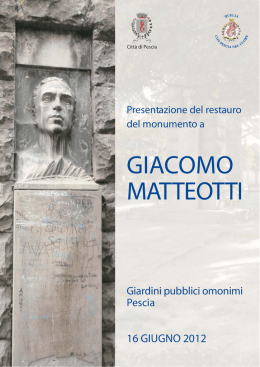 Opuscolo Matteotti A3 2012 - Quelli con Pescia nel cuore