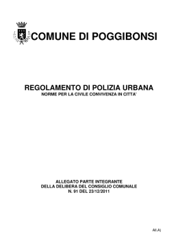 Regolamento Polizia Urbana