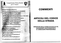 Compartimento Polizia Stradale ` per il “Veneto”