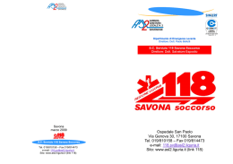 opuscolo 118 - ASL 2 Savonese