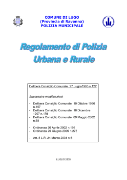 COMUNE DI LUGO (Provincia di Ravenna) POLIZIA MUNICIPALE