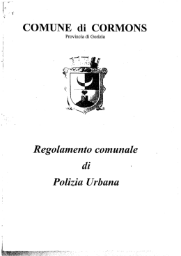 Regolamento comunale di Polizia Urbana