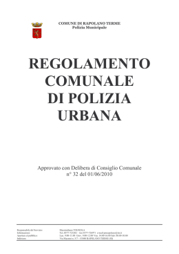 regolamento comunale di polizia urbana