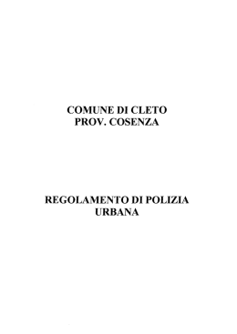 Regolamento di Polizia Urbana