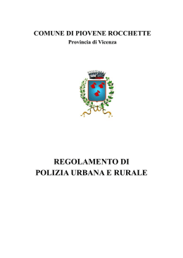 regolamento di polizia urbana e rurale