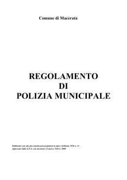 regolamento di polizia municipale