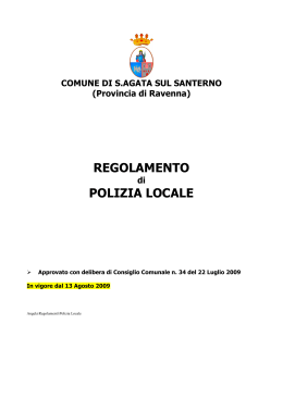 Polizia Locale - Comune di Sant`Agata sul Santerno