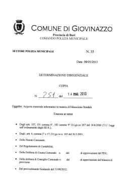 Disponibile - Comune di Giovinazzo - CAP 70054