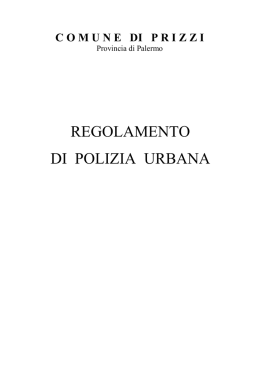 Regolamento di Polizia Urbana