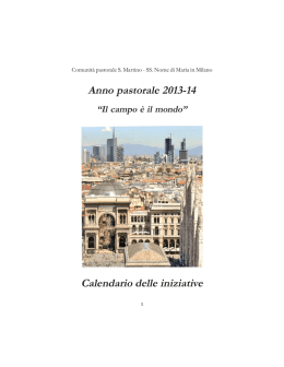 opuscolo iniziative della Comunit&agrave; Pastorale