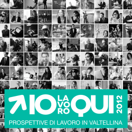 PROSPETTIVE DI LAVORO IN VALTELLINA