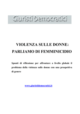 parliamo di femminicidio