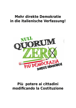 TESTO Quorum Zero e Pi&ugrave; Democrazia