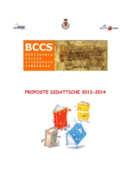 Opuscolo attivit&agrave; didattiche 2013-2014