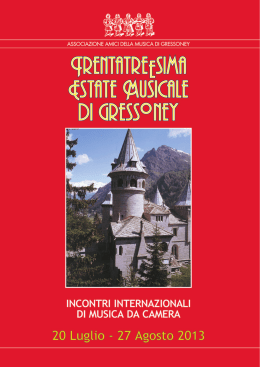 Scarica l`opuscolo del Festival Gressoney 2013