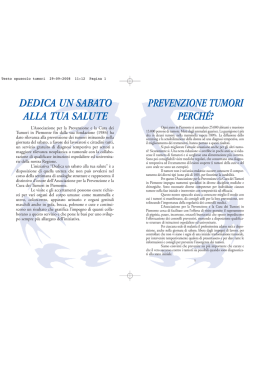 Testo opuscolo tumori